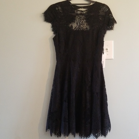 NWT Rhianna Open Back Lace Fit & Flare Cocktail Dr - Picture 4 of 8